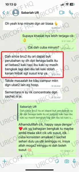 testimoni 2 hilangkan sakit gout uricoff